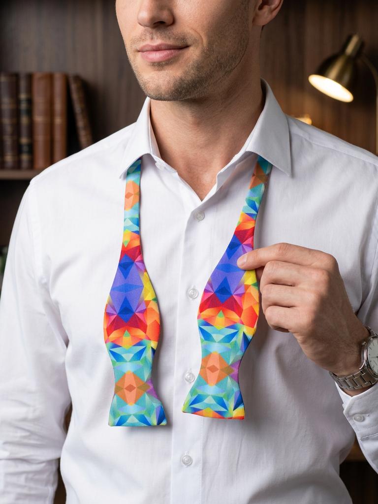 Бабочка самовяз с принтом калейдоскоп