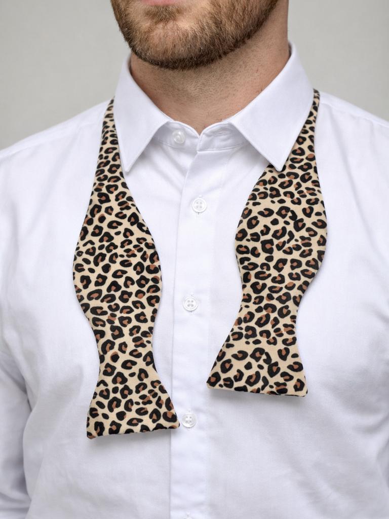 Бабочка самовяз с принтом леопард