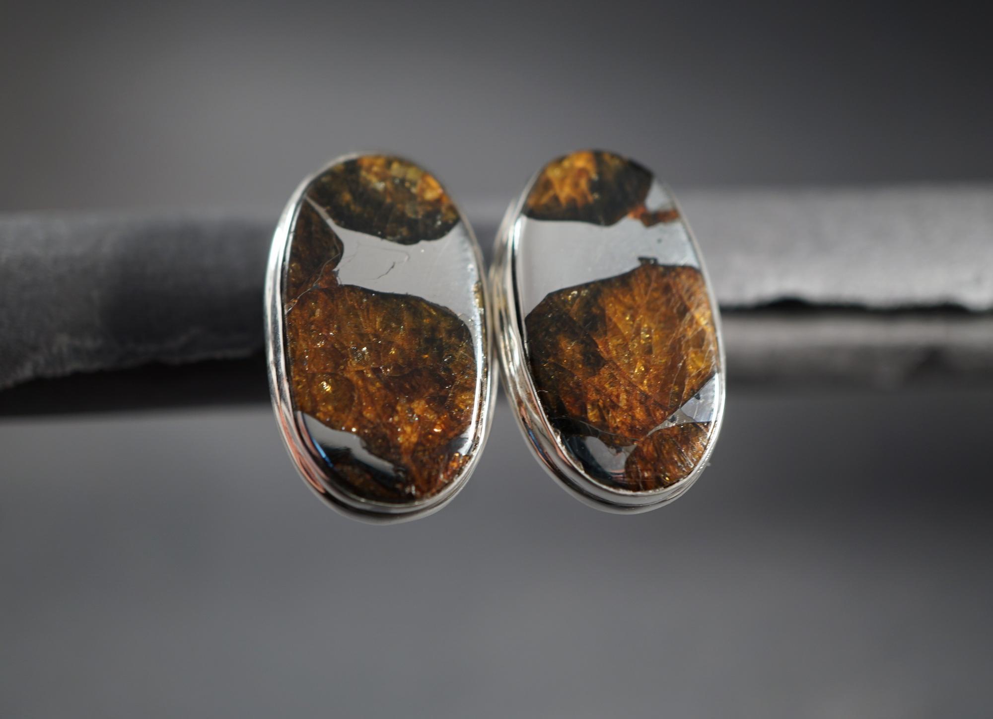 Метеорит Палласовка серьги