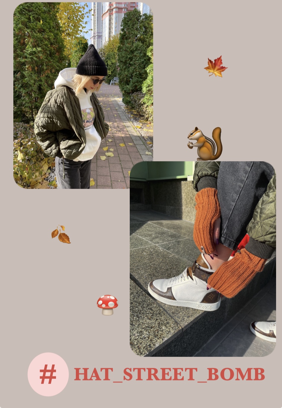 Шапка и митенки «street bomb»