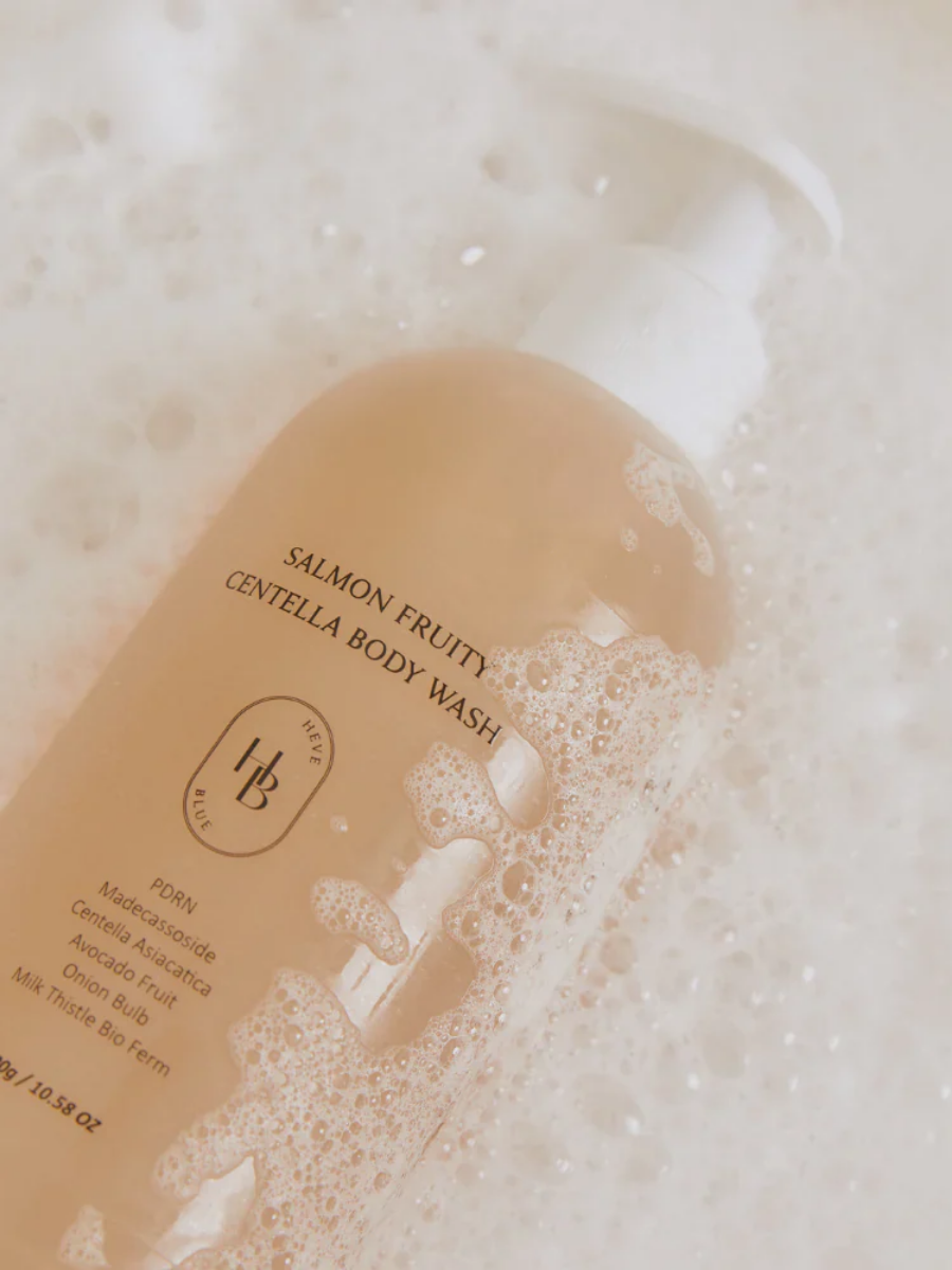 Гель для душа HEVEBLUE Salmon Fruity Centella Body Wash 300g