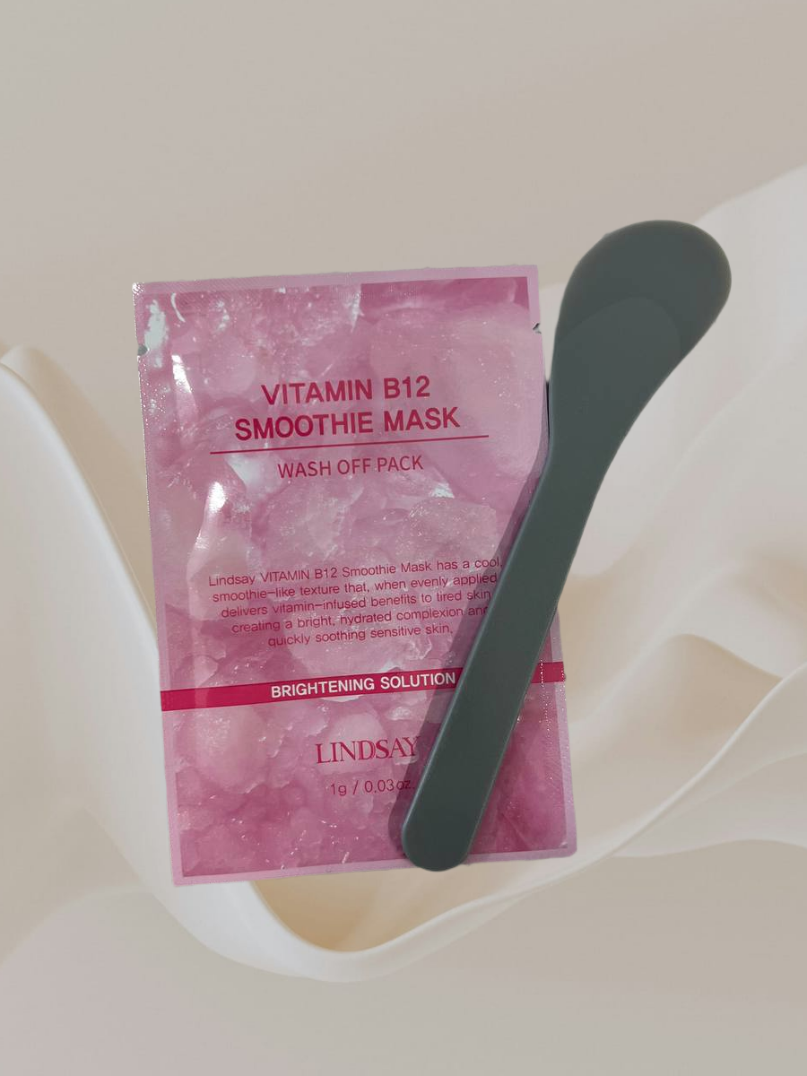 Осветляющая смываемая маска-смузи для лица с витаминами LINDSAY Vitamin B12 Ice Smothie Mask Wash Off Pack 1g/1шт