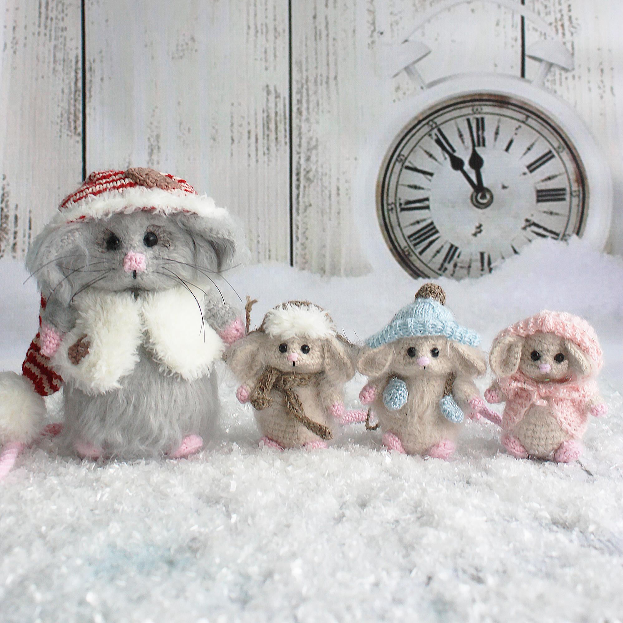 Мастер-класс Новогодняя мышка + трое маленьких мышат