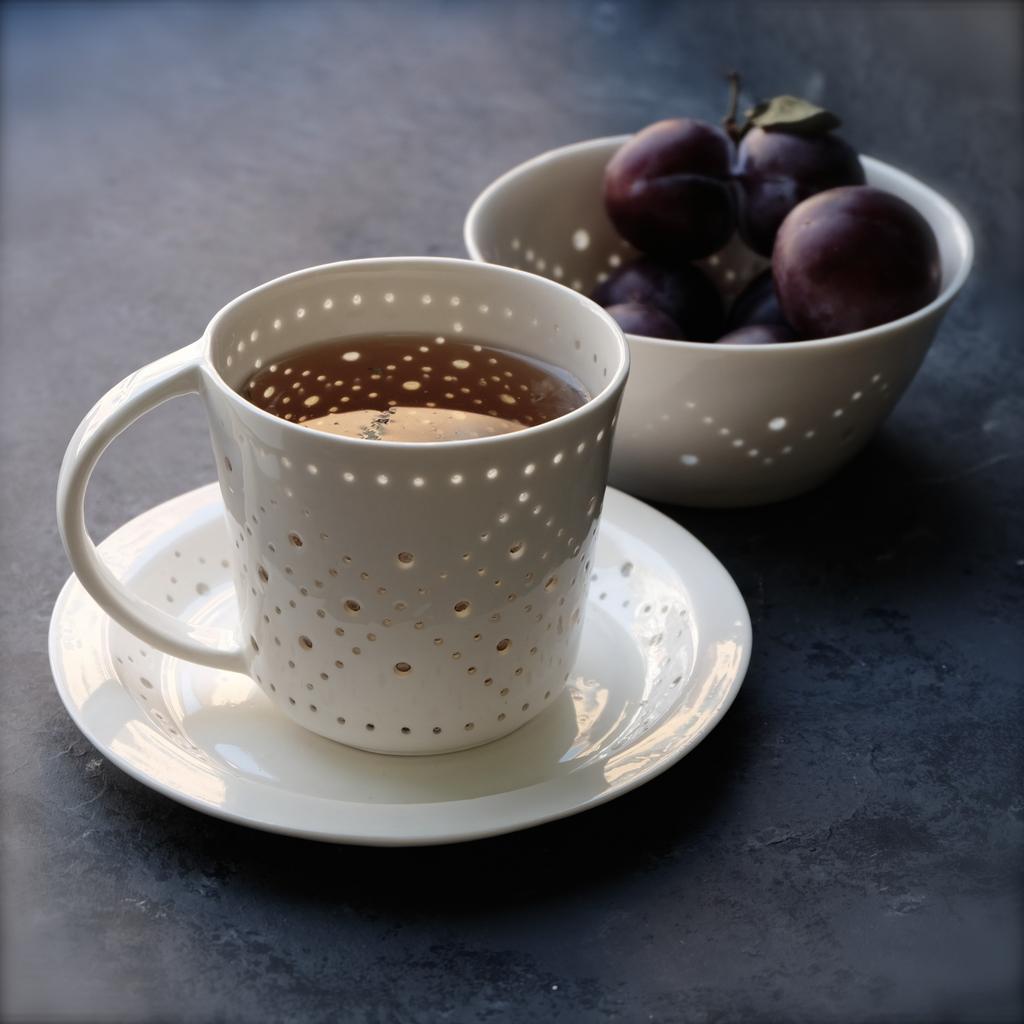 Набор с чайной парой Канва и маленькой пиалой