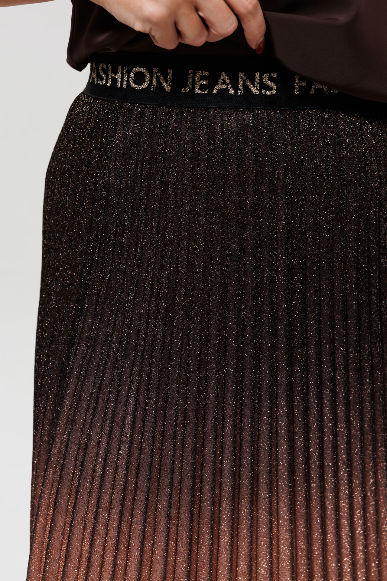 Юбка гофре капучино с градиентом арт. 1276