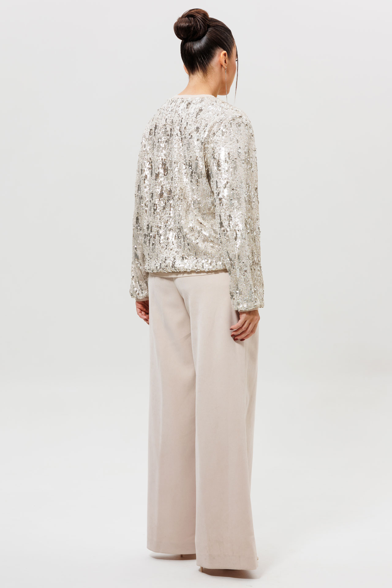 Костюм серебристый с бомбером и брюками арт. 1279к