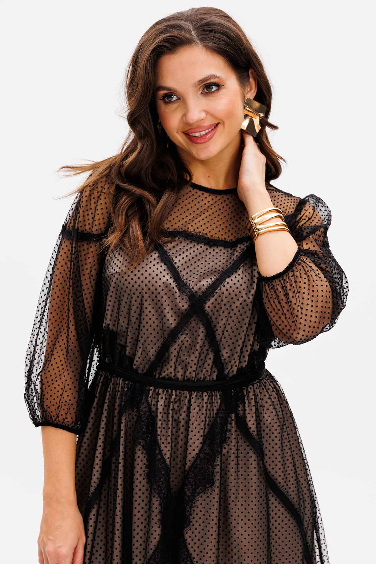 Платье нарядное кружевное сетка арт. 908