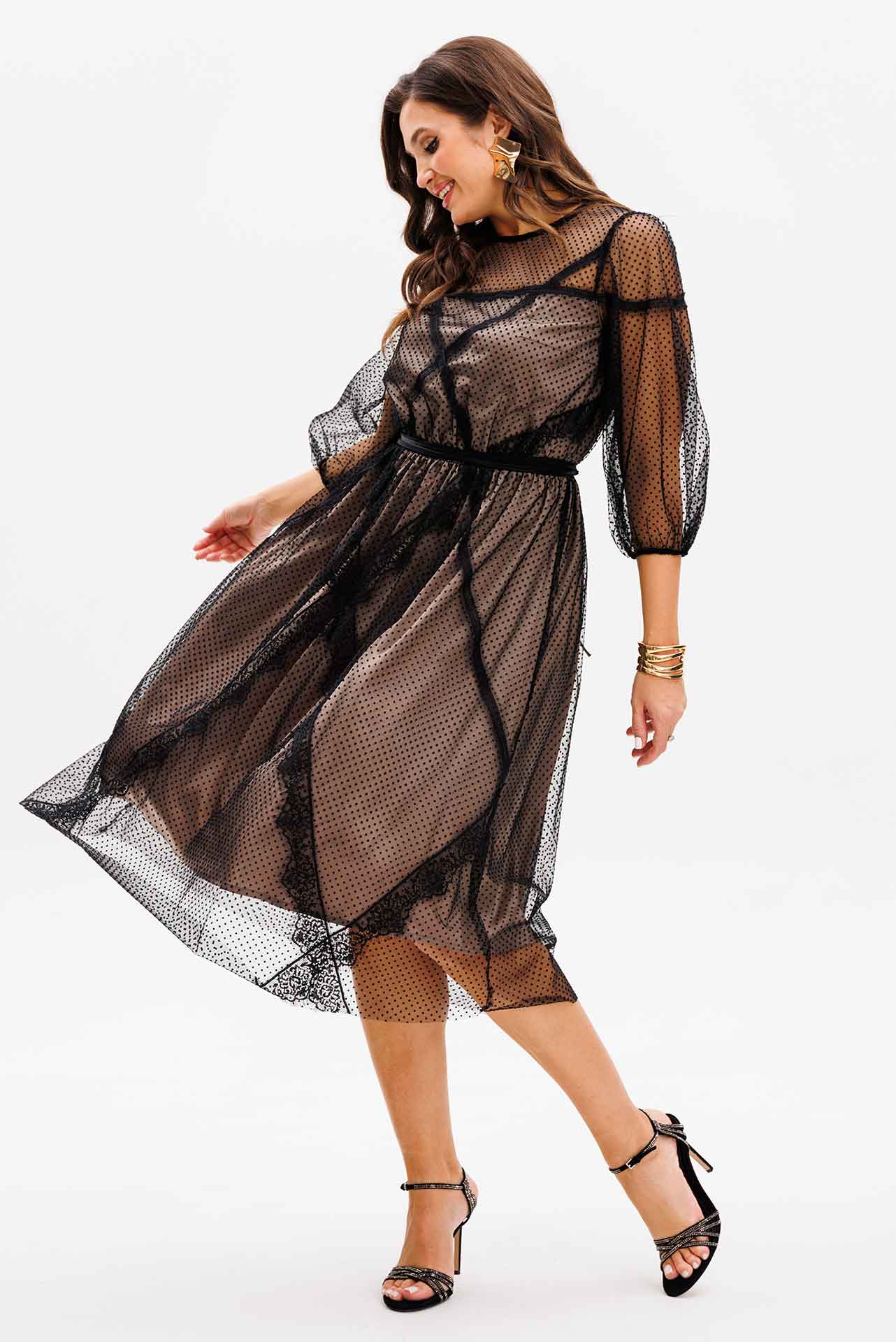 Платье нарядное кружевное сетка арт. 908