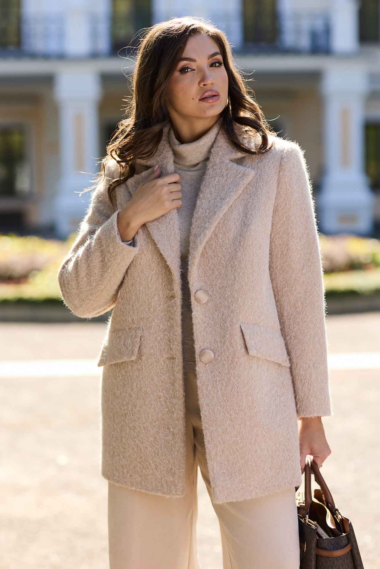 Пальто демисезонное арт. 1148 цвет бежевый