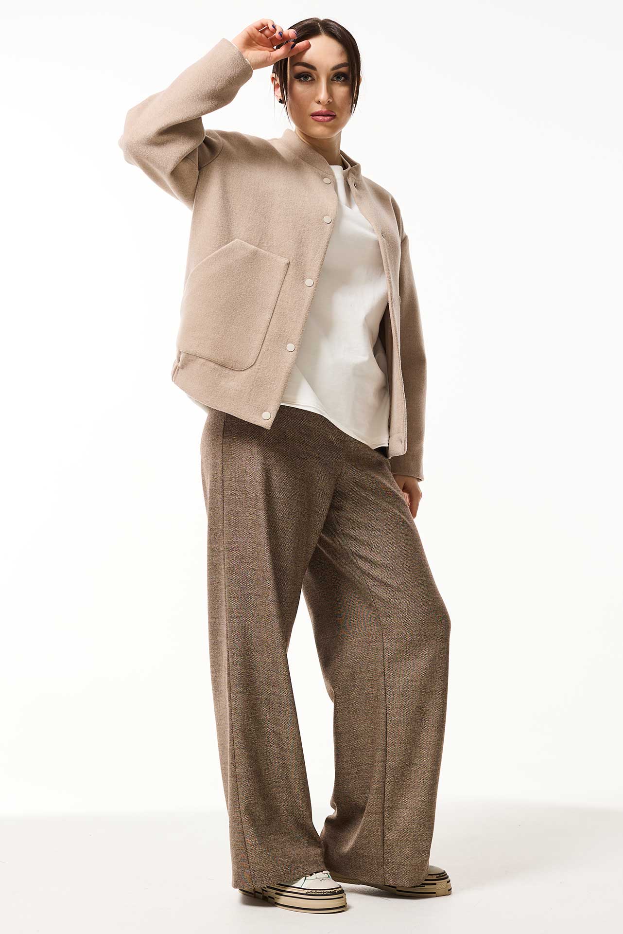 Жакет-бомбер бежевый арт. 975