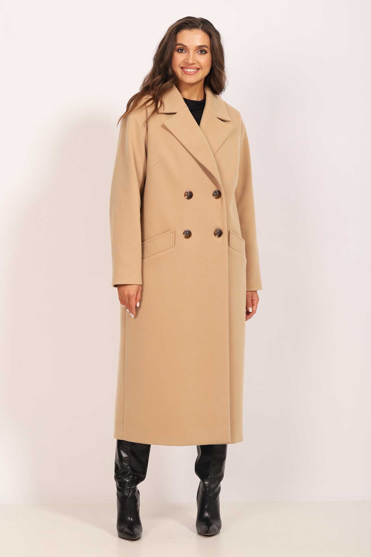 Пальто демисезонное арт.8552 бежевое