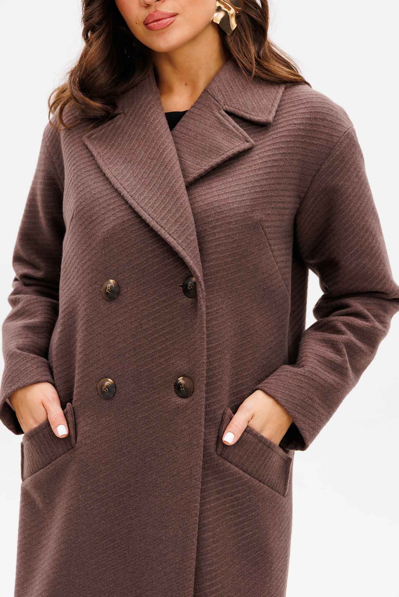 Пальто демисезонное арт.8552 цвет шоколадный