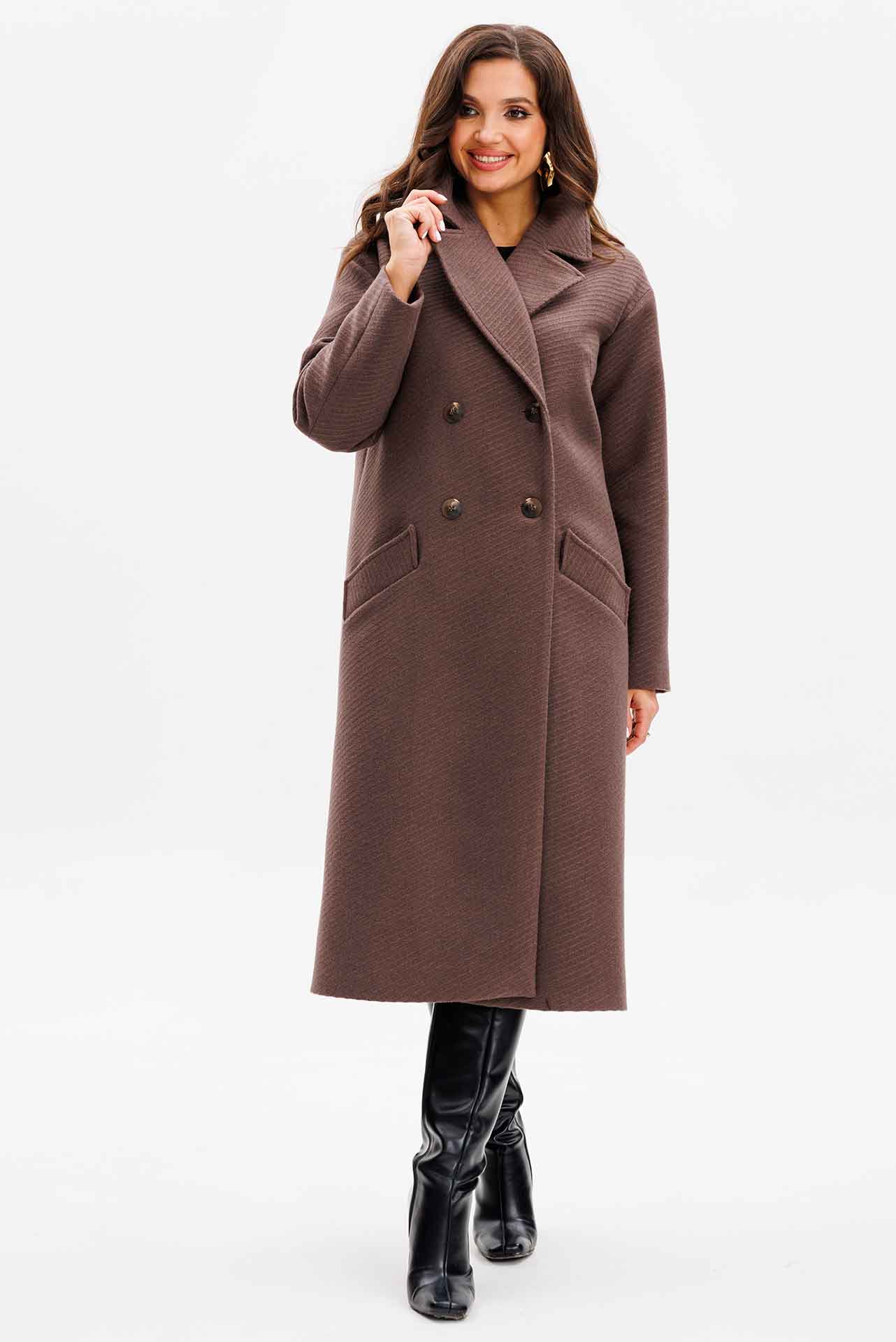 Пальто демисезонное арт.8552 цвет шоколадный