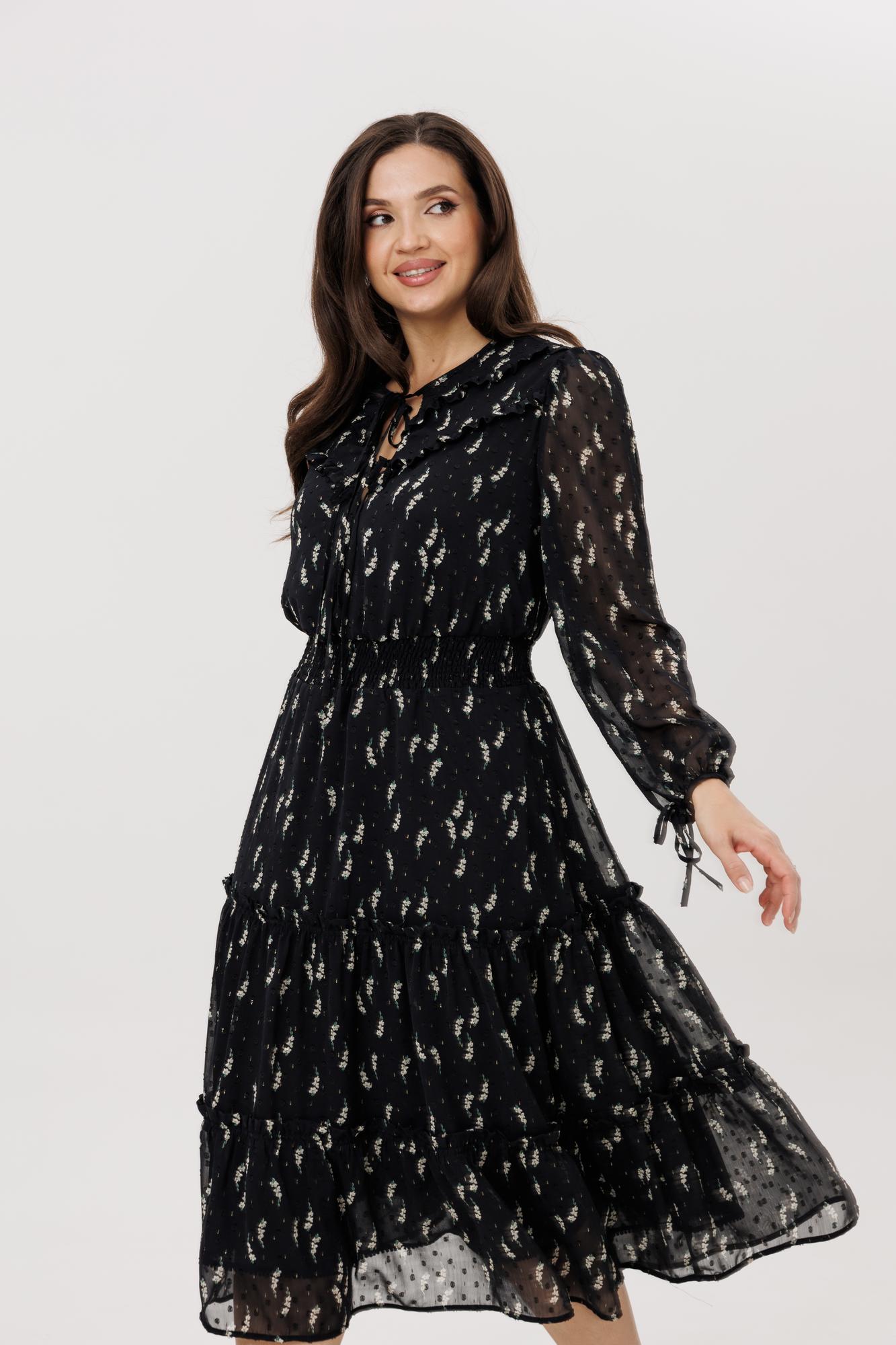 Шифоновое платье в цветочек арт. 1222