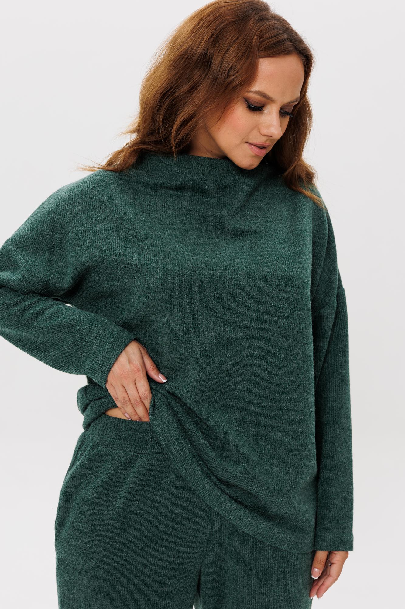 Костюм трикотажный зеленый меланж арт. 1129