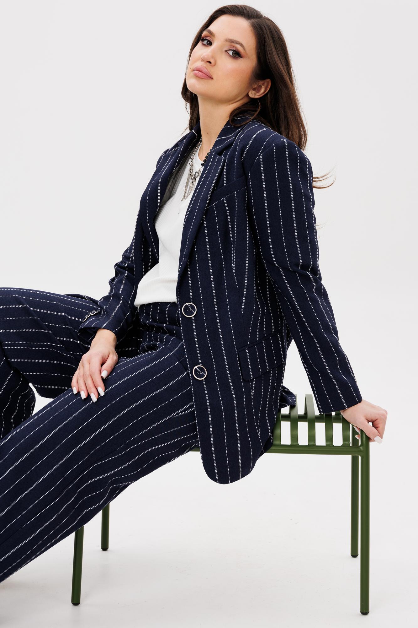 Костюм брючный арт.1993 в полоску синий