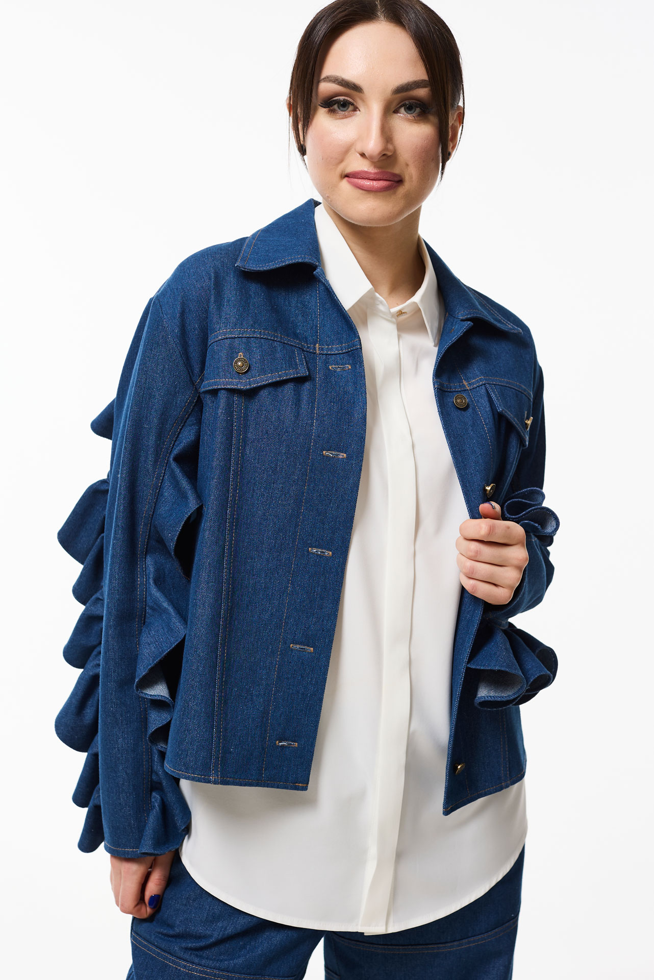 Куртка джинс арт.1051 синий цвет