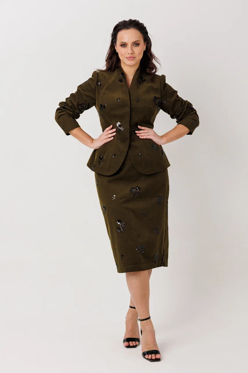 Костюм женский велюр с пайетками арт.12971