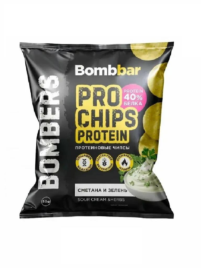 Чипсы протеиновые Bombbar Bombers Pro chips protein, 50 г