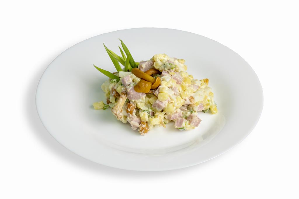 Салат с ветчиной и опятами 100 гр.