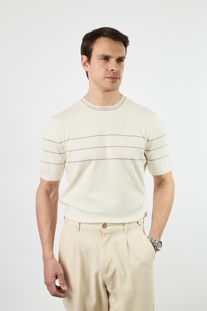 ВЯЗАННАЯ ФУТБОЛКА ИЗ ХЛОПКА И КАШЕМИРА