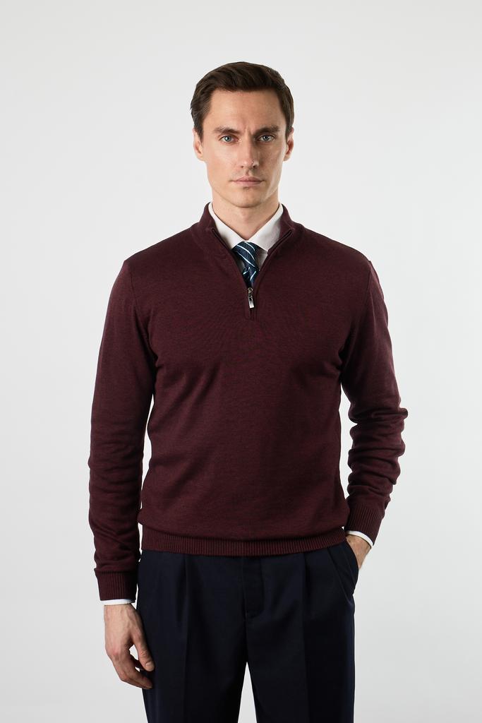 ДЖЕМПЕР НА МОЛНИИ 1/4 ИЗ СМЕСИ ХЛОПКА И КАШЕМИРА