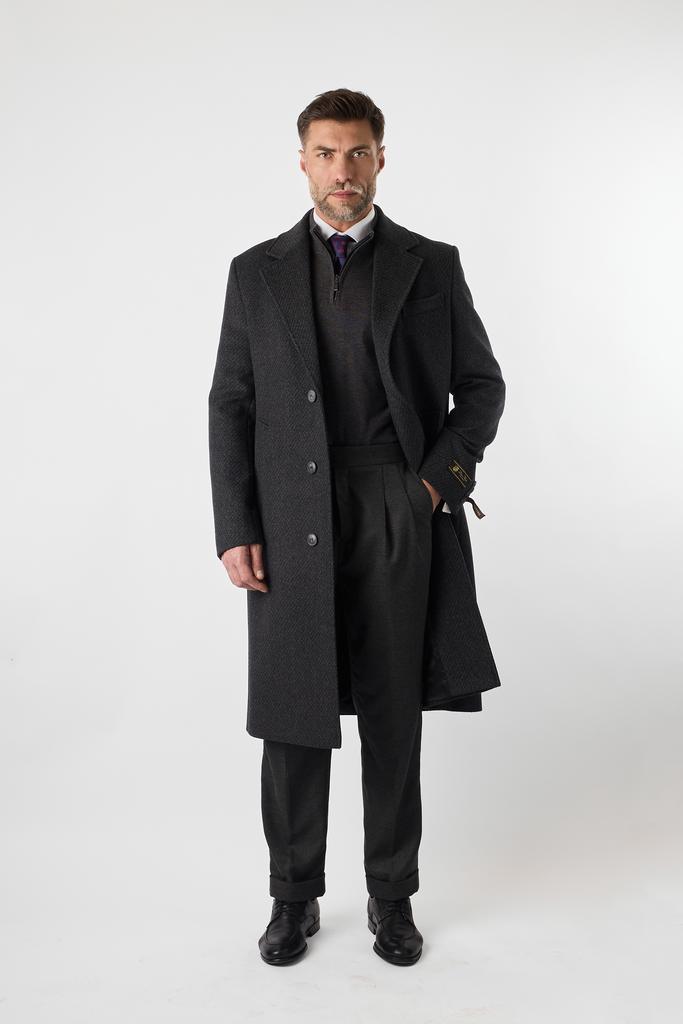 Удлинённое пальто из 100% шерсти