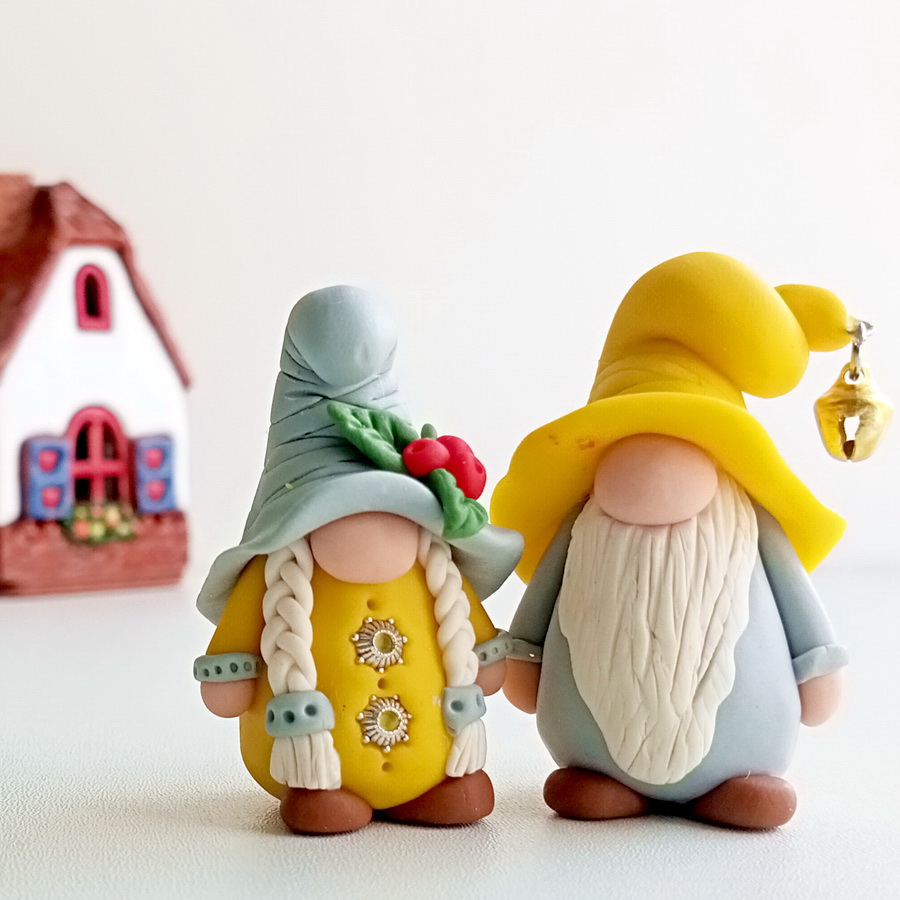 Christmas polymer clay gnomes