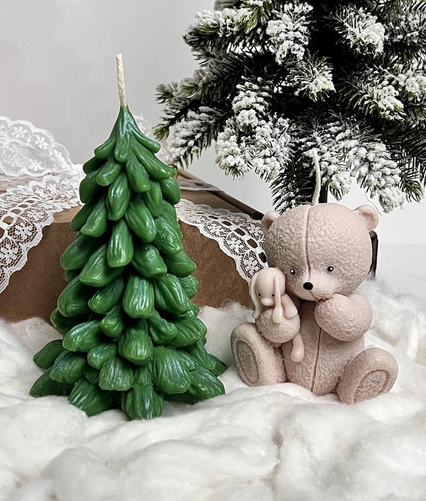 Свеча Елка и Мишка с Зайкой набор