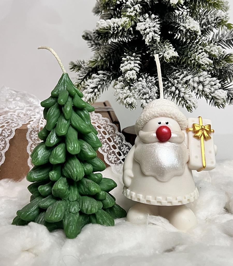 Свеча Елка и Дед Мороз набор