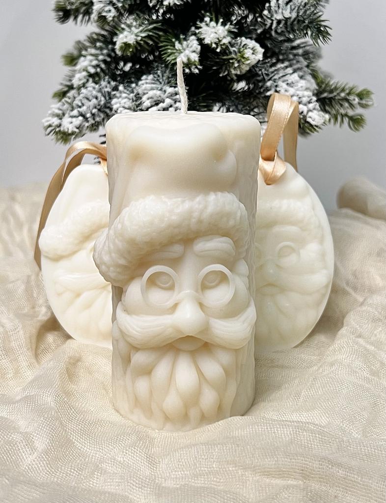 Свеча Санта / Дед Мороз и саше 2 шт набор белый