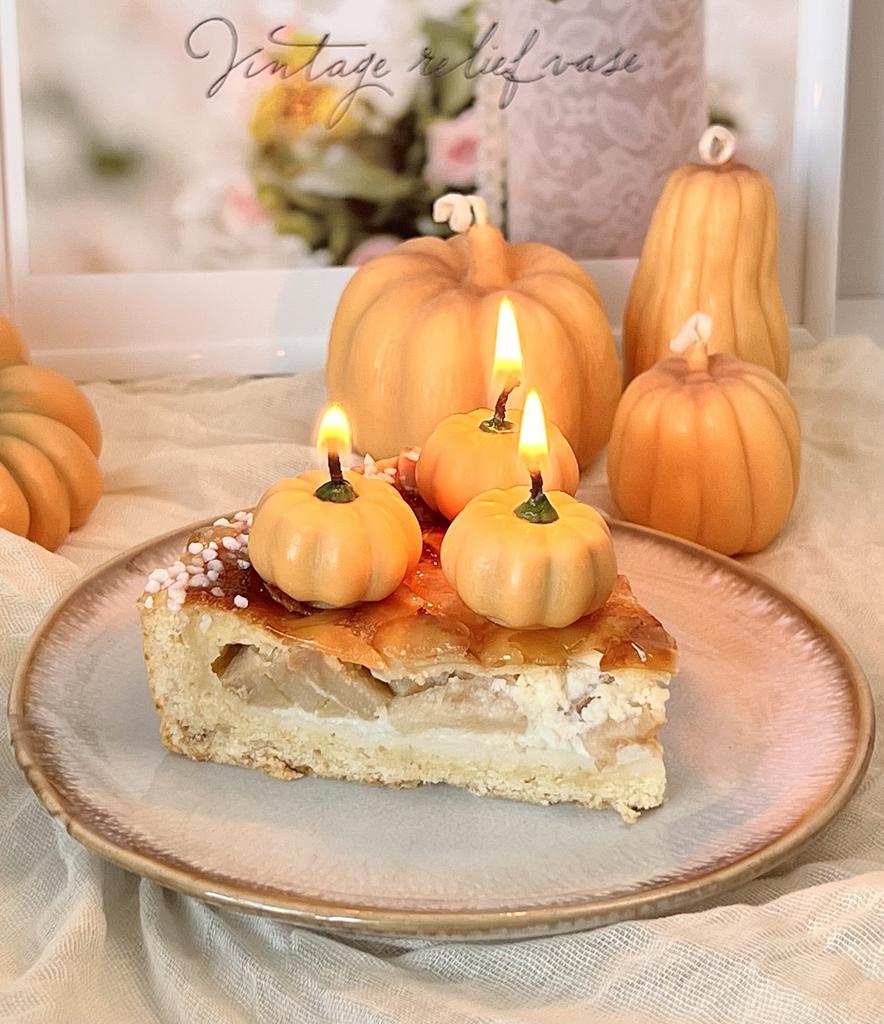 Свечи для торта Тыква 3 шт оранжевая