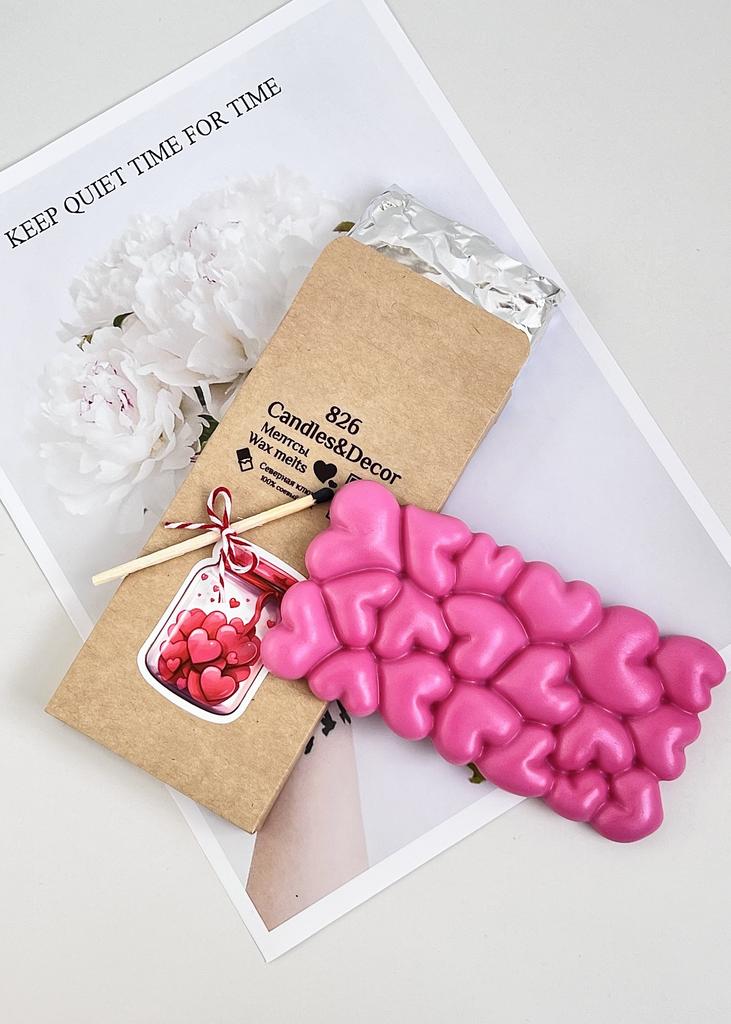 Ароматическое саше Плитка сердец розовая