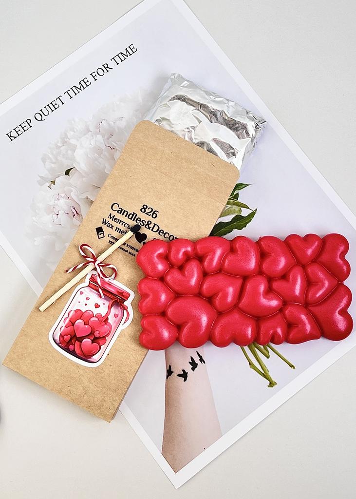 Ароматическое саше Плитка сердец красная