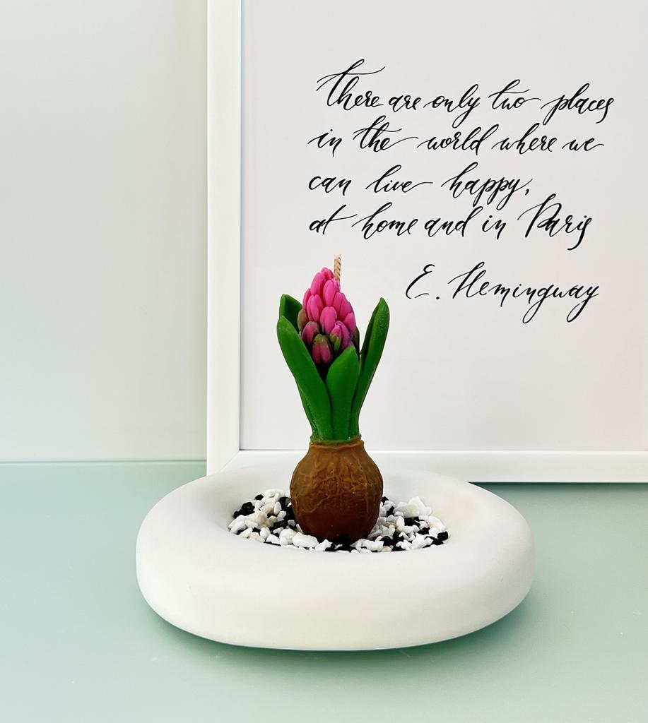 Свеча Гиацинт бутон розовый