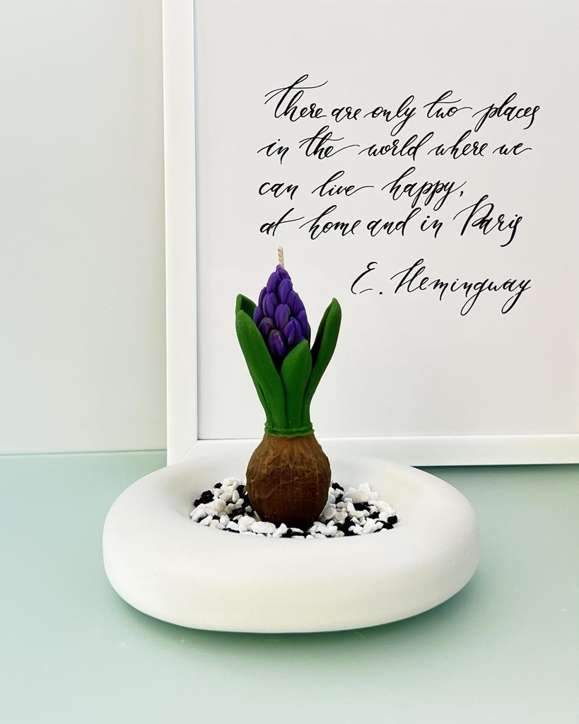 Свеча Гиацинт бутон фиолетовый