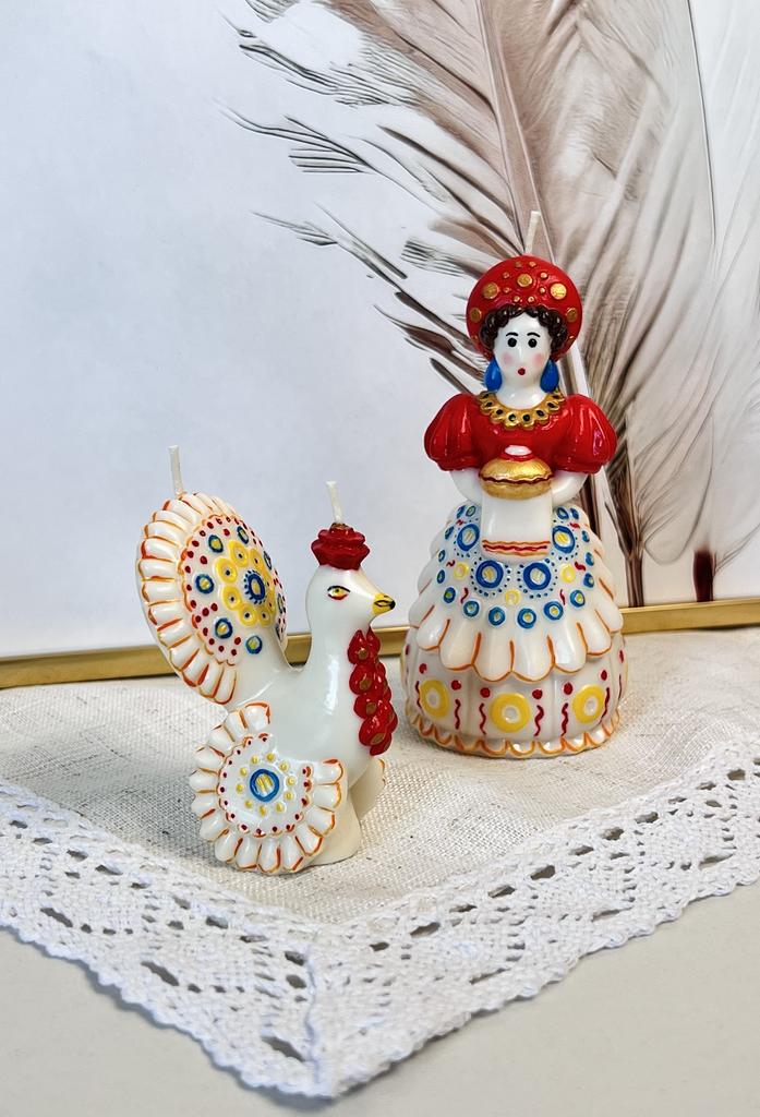 Набор свечей Барыня и Индюк Дымковский / Вятский