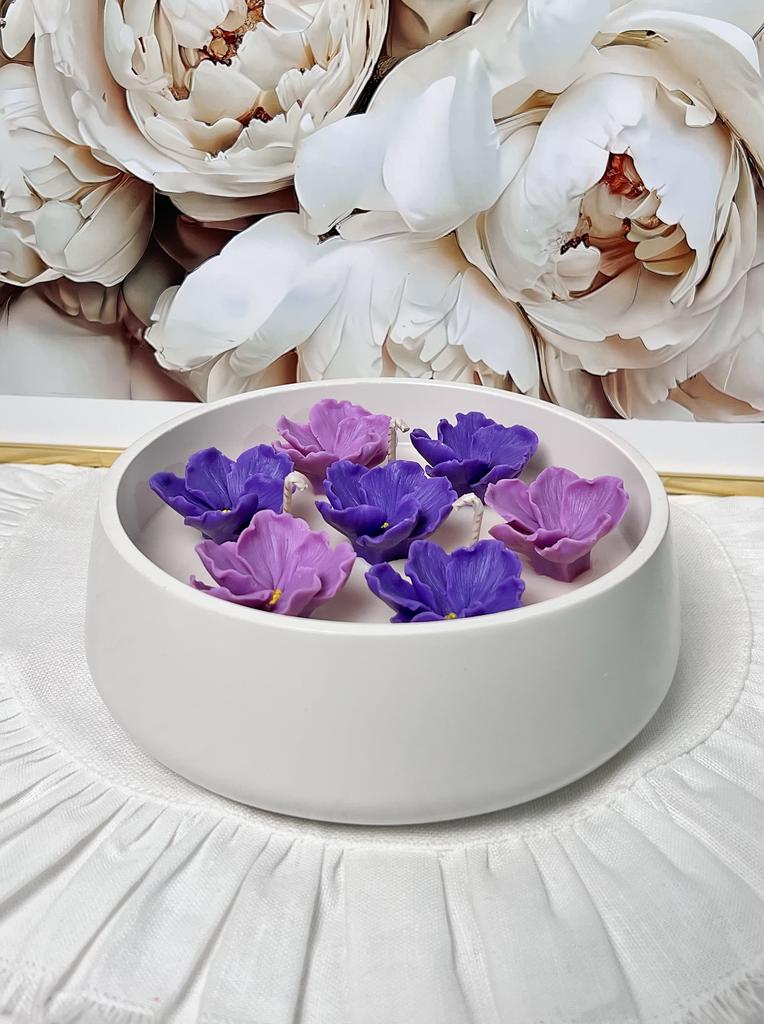 Свеча Ваза с фиалками