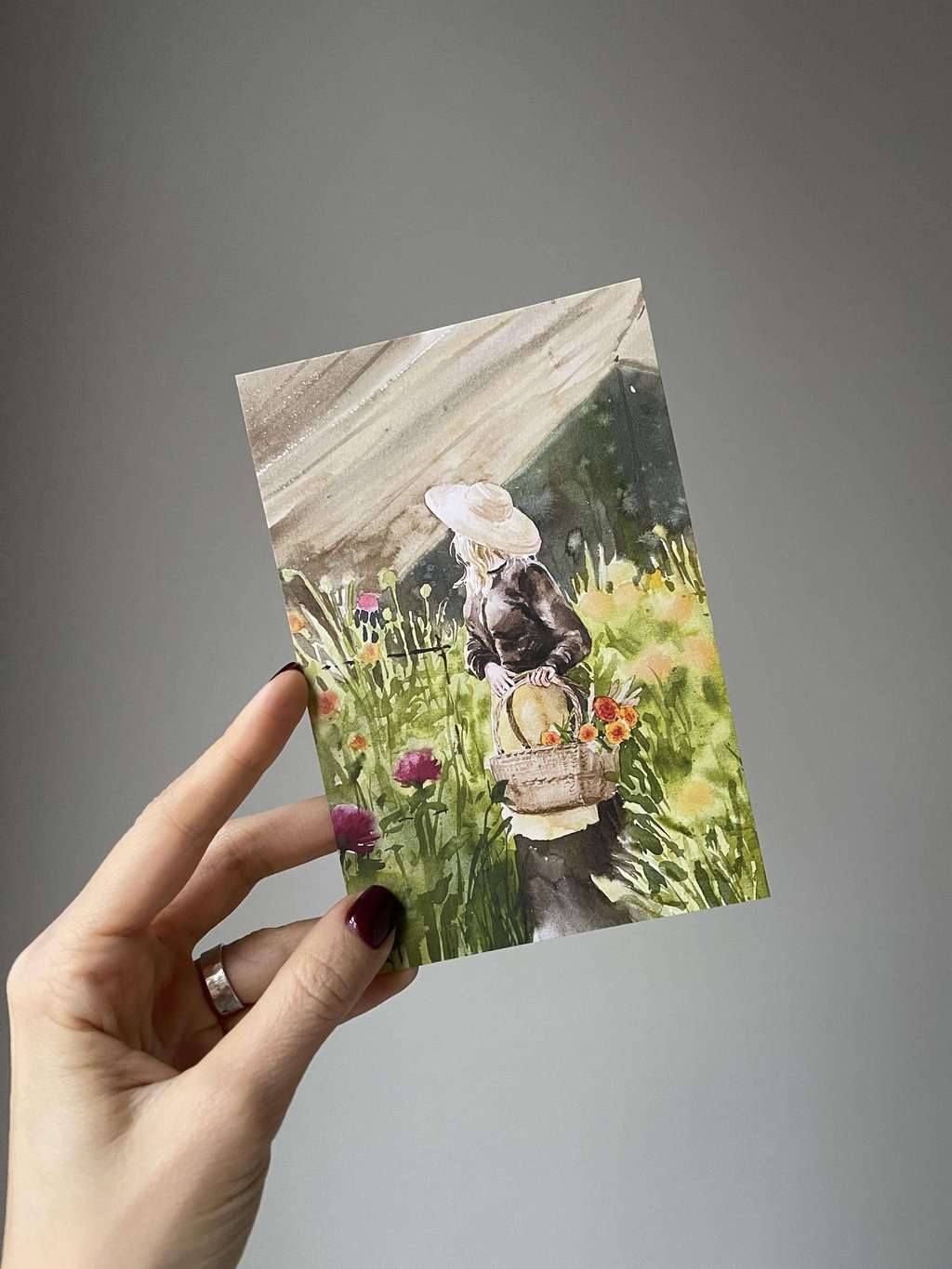 Открытка "Цветочница"