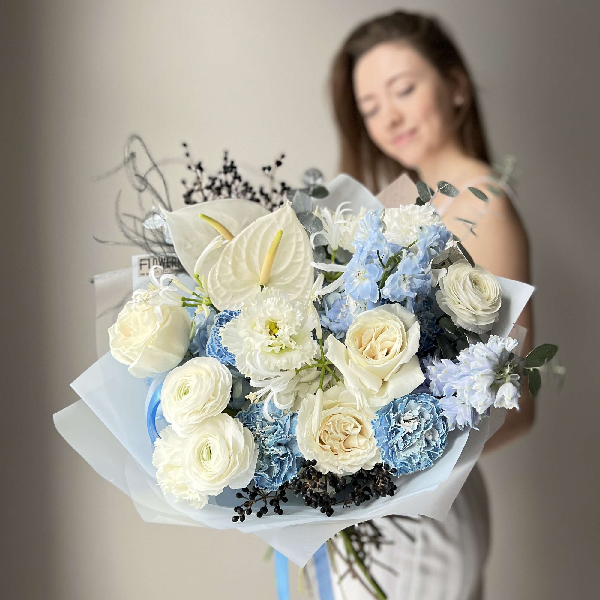 Авторский букет "Лазурный берег" круглый