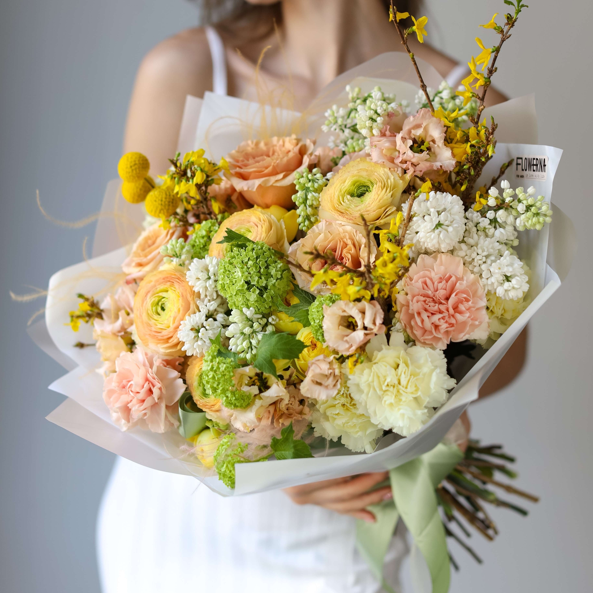 Авторский букет "Цитрусовый лимонад" круглый