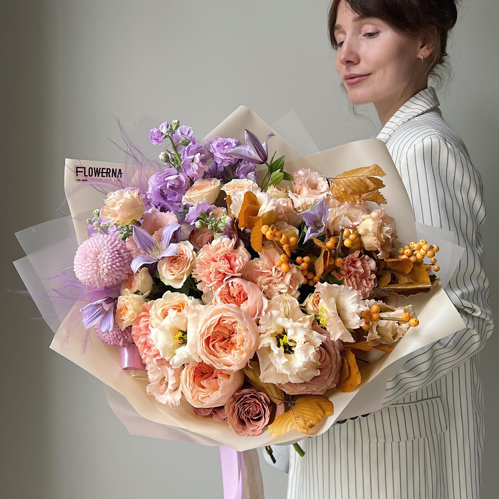 Авторский букет "Восходящее солнце" круглый