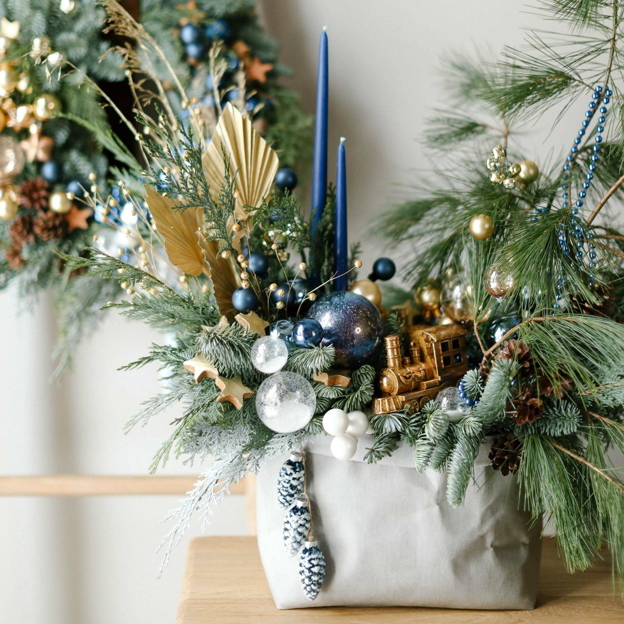 Новогодняя композиция в мешке "Полярный экспресс"