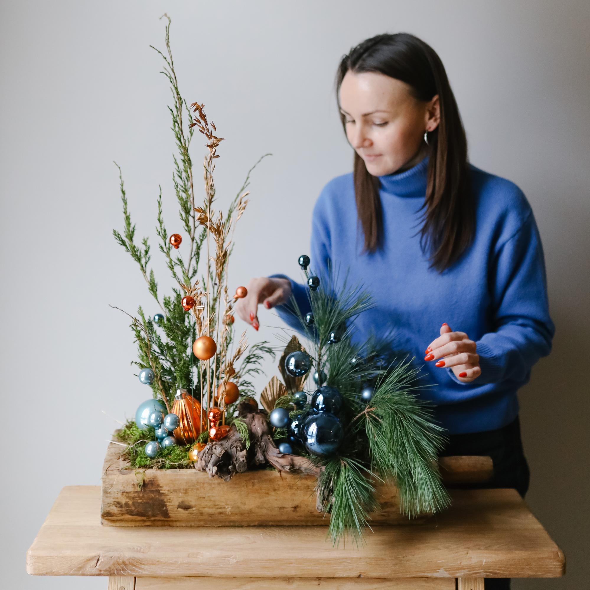 Новогодняя композиция в ночве "Холодное сердце"