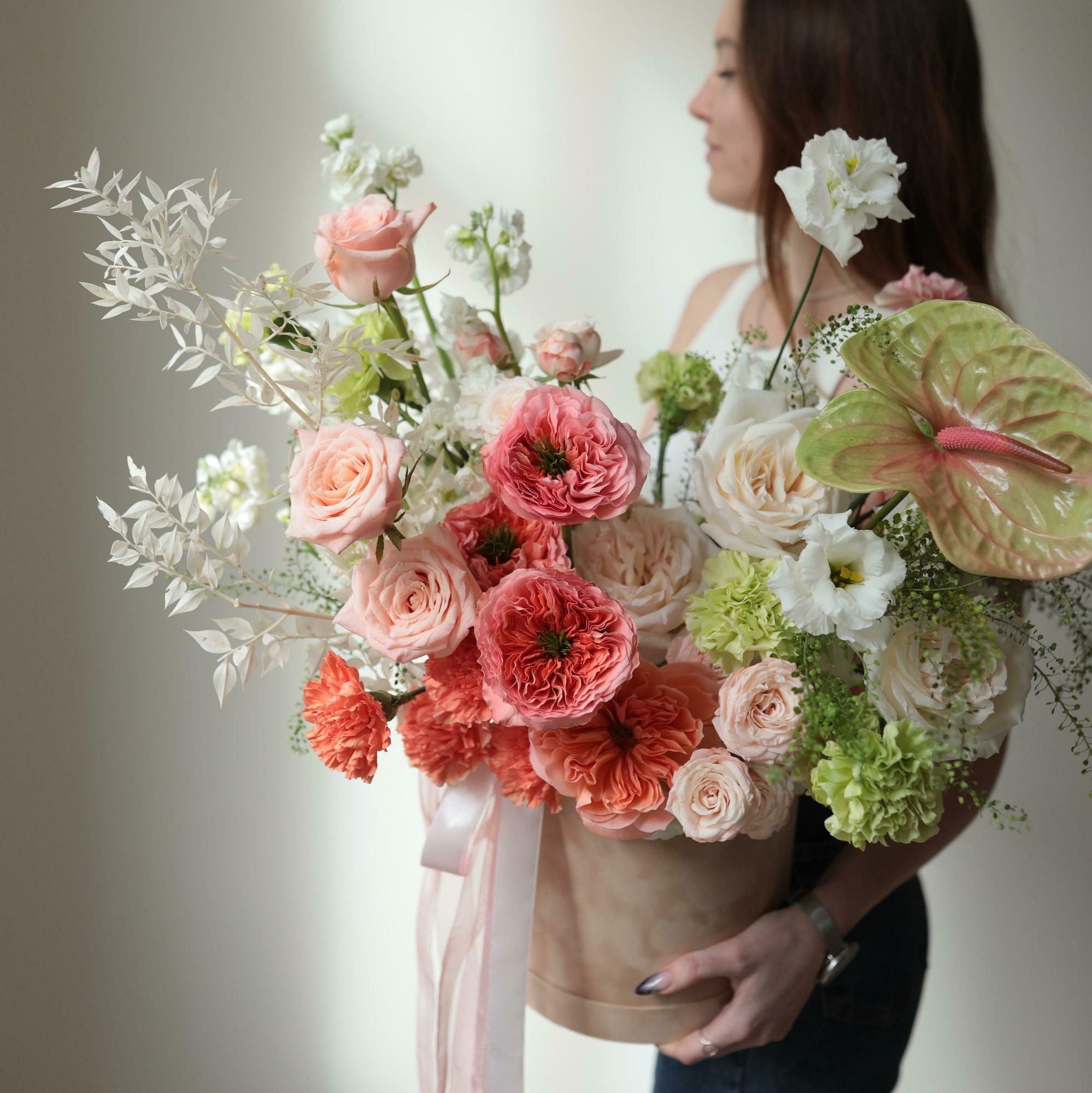 Шляпная коробка "Мятный мандарин"