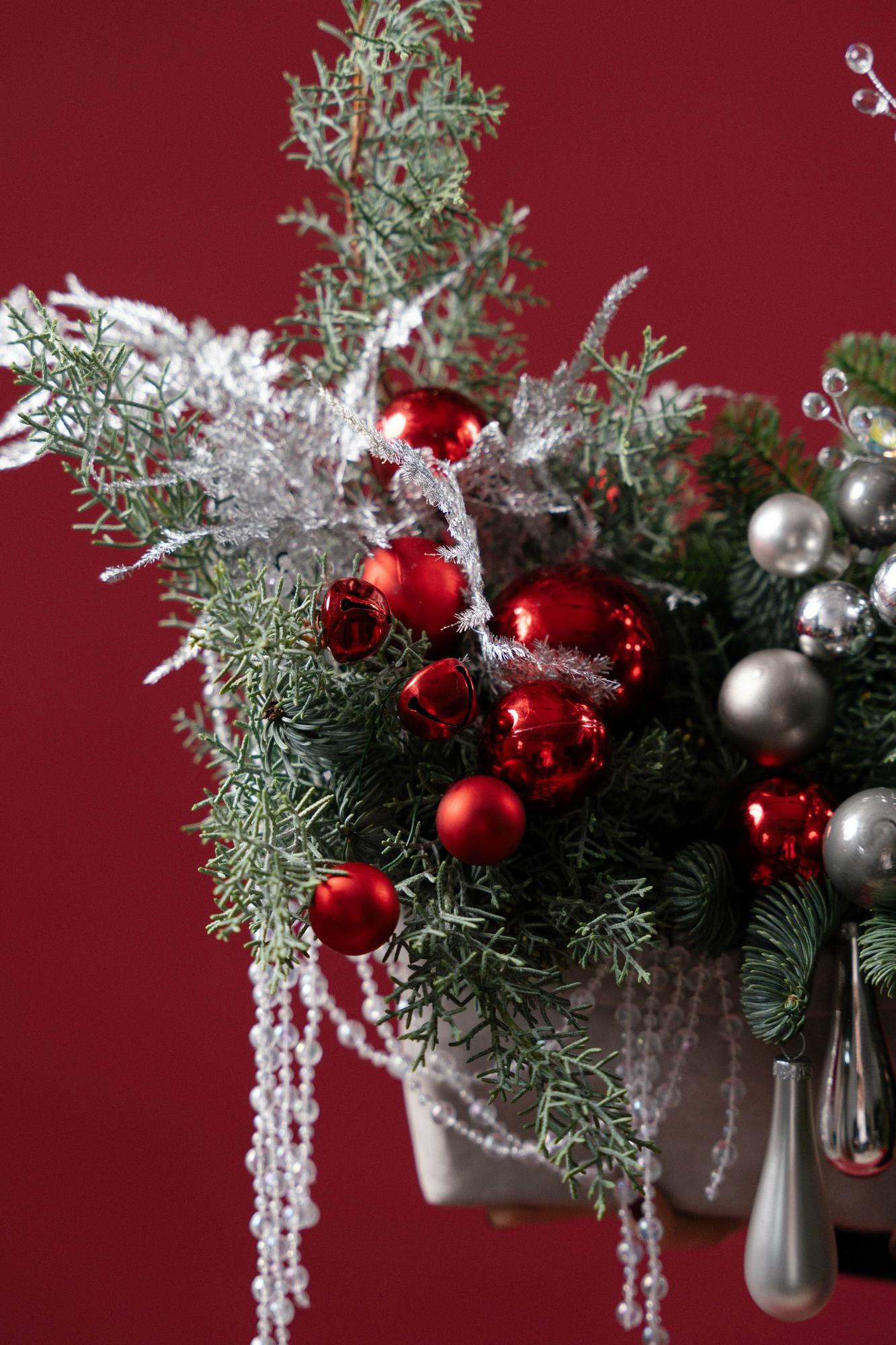 Набор новогодних композиций в мешке "Изморозь" S