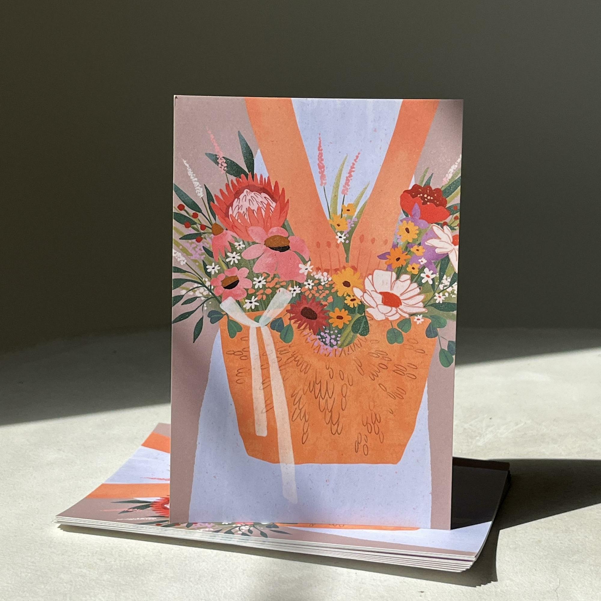 Открытка "Цветочная корзина"