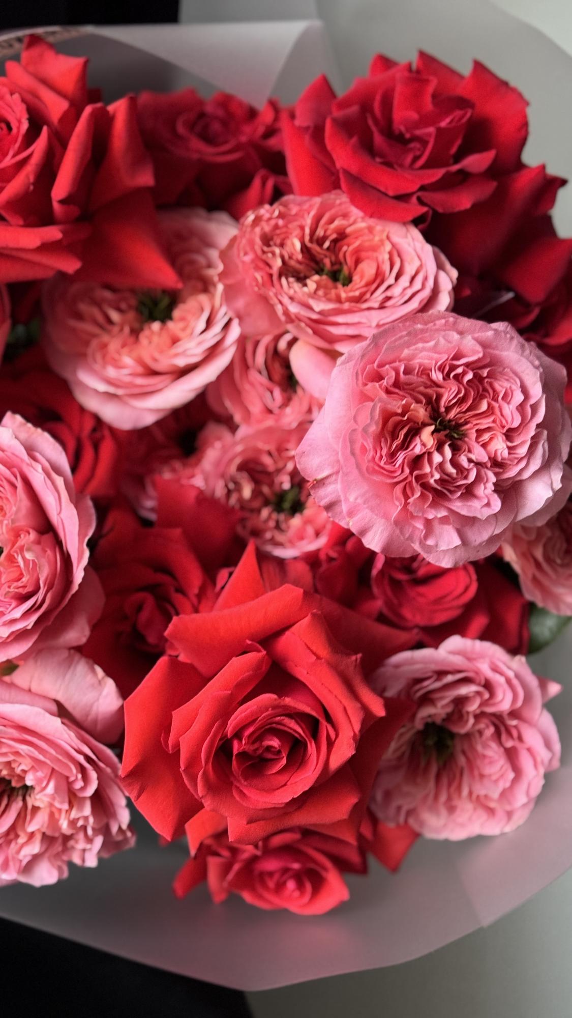 Микс роз "Мандарин и Нина"