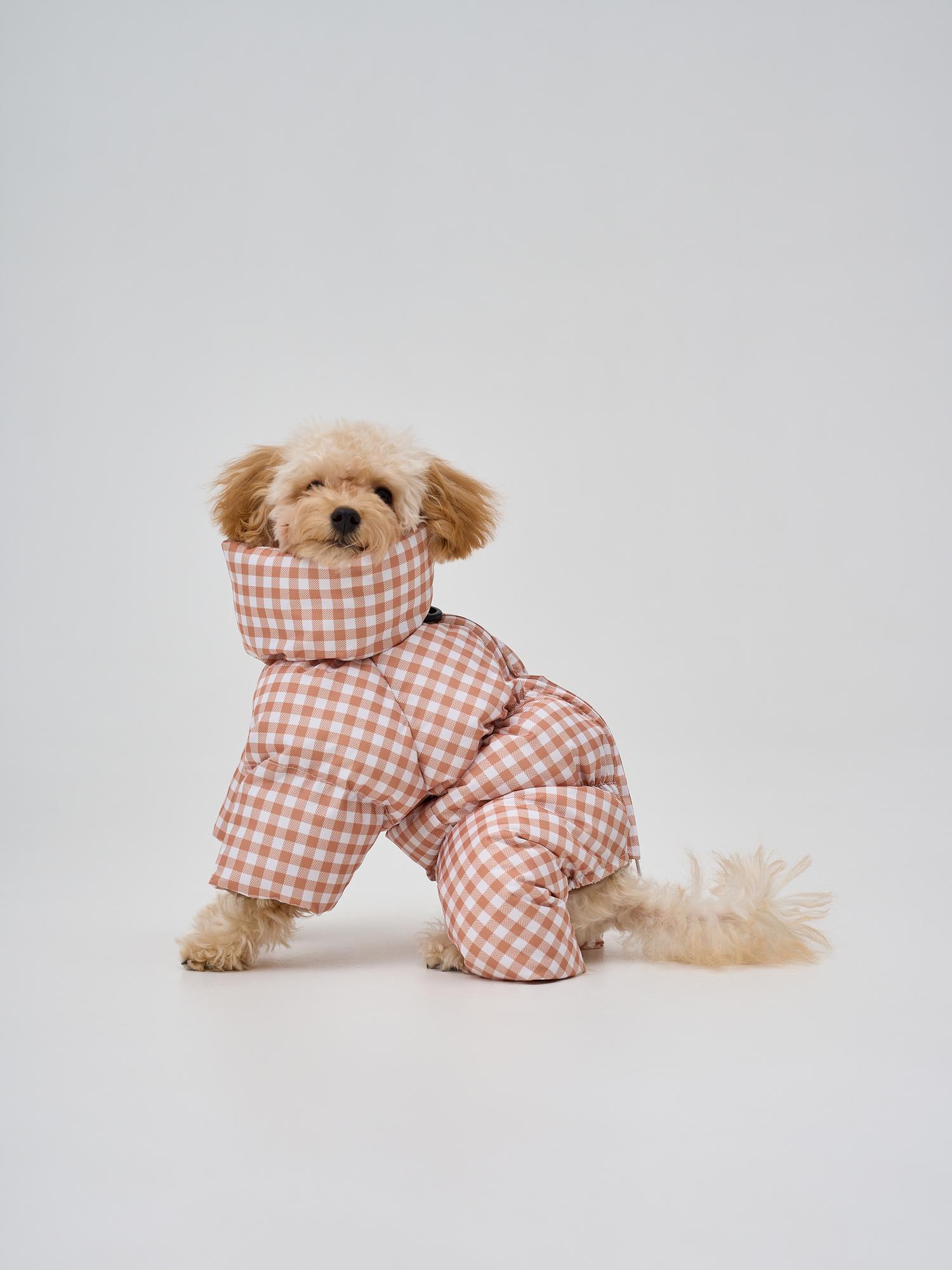 Зимний комбинезон "бежевая клетка"