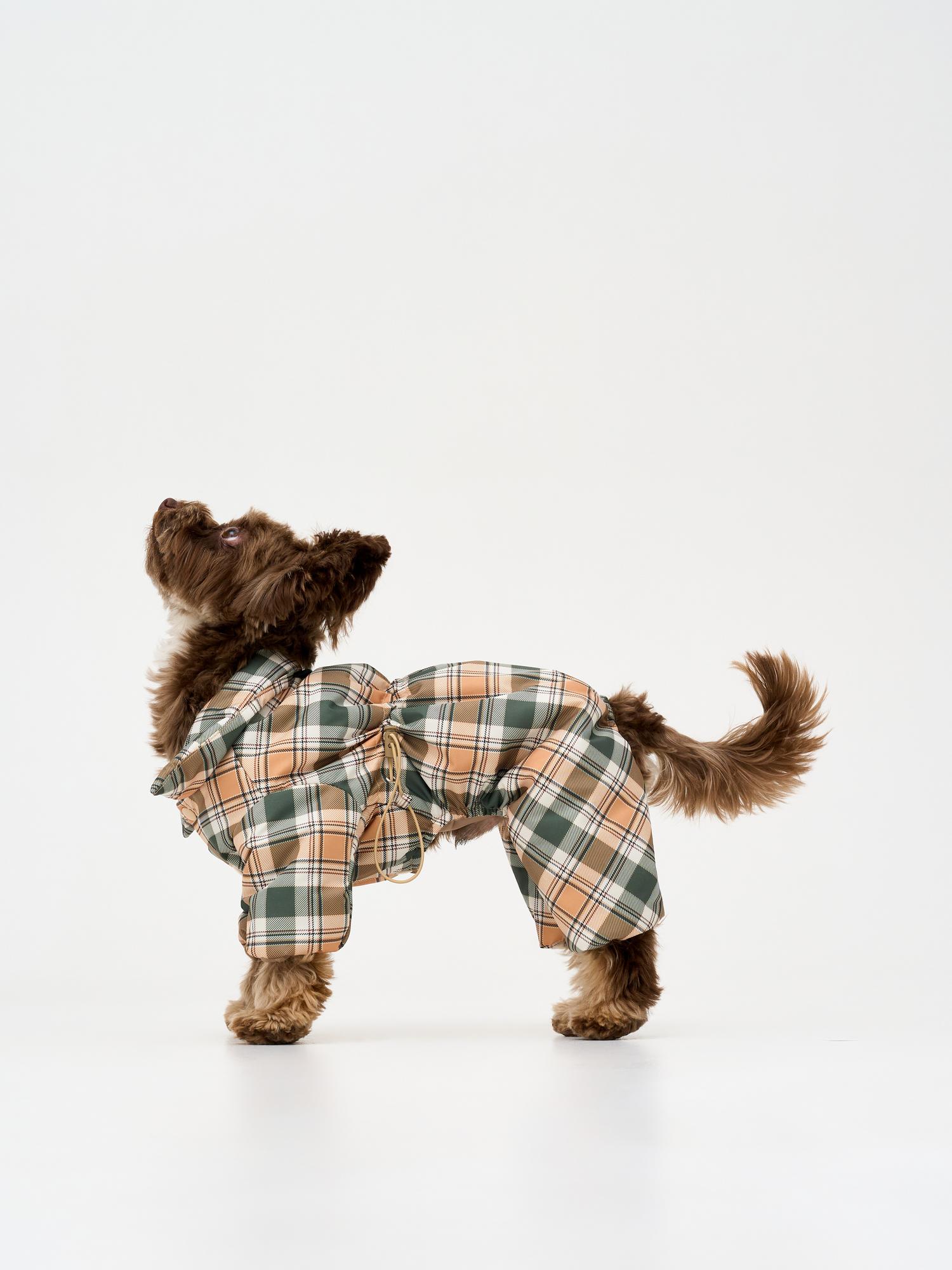 Демисезонный комбинезон "клетка бежево-зеленая"